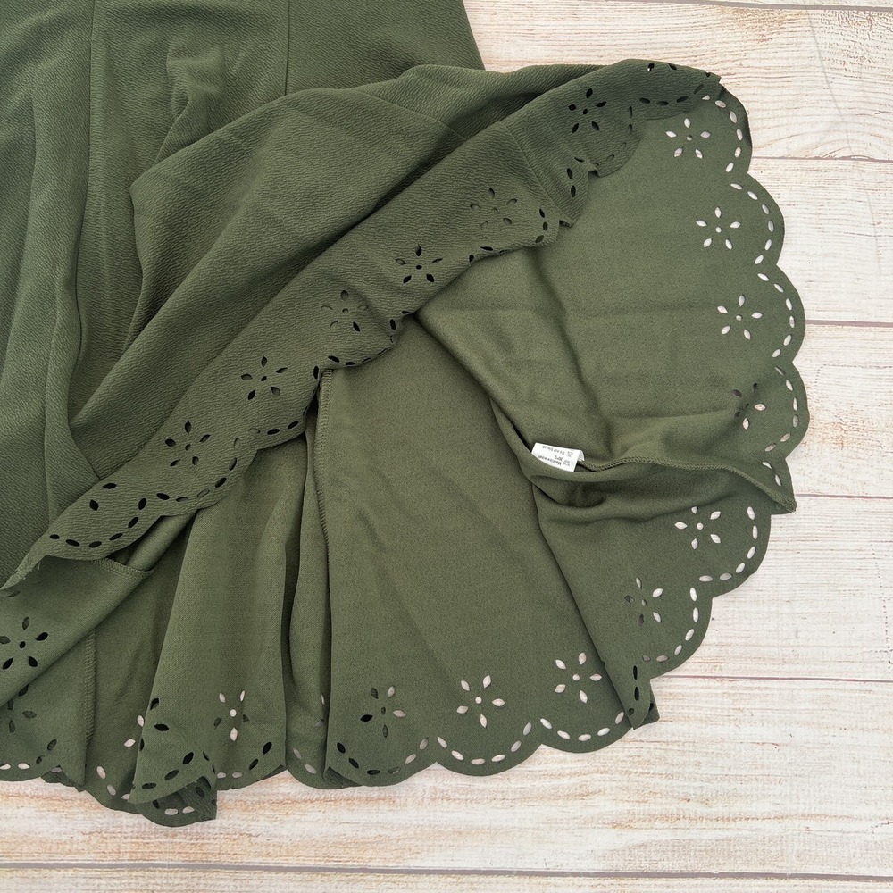Aphratti Women Short Sleeve Cute Casual Summer Semi Formal A Line Green Dress S - Picture 13 of 14